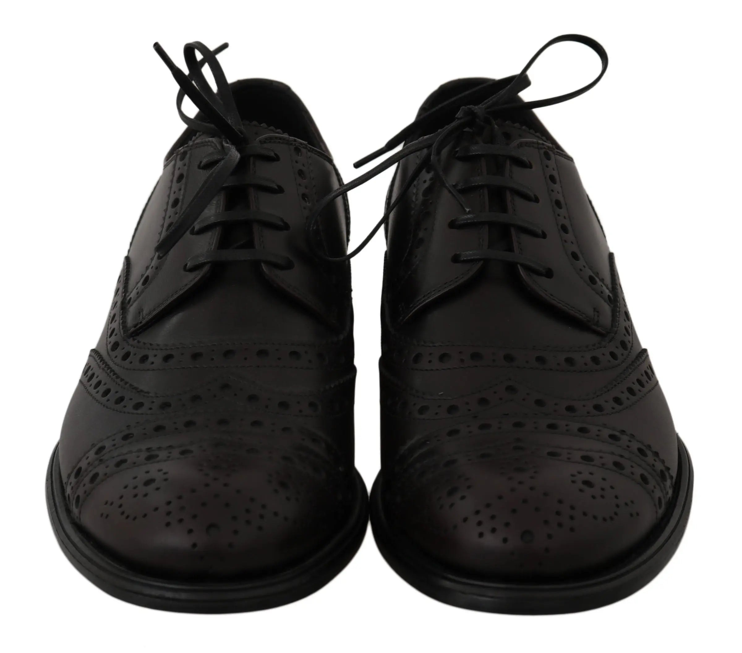 Dolce & Gabbana Black Leather Wingtip Oxford Dress  Shoes - Zeiniez