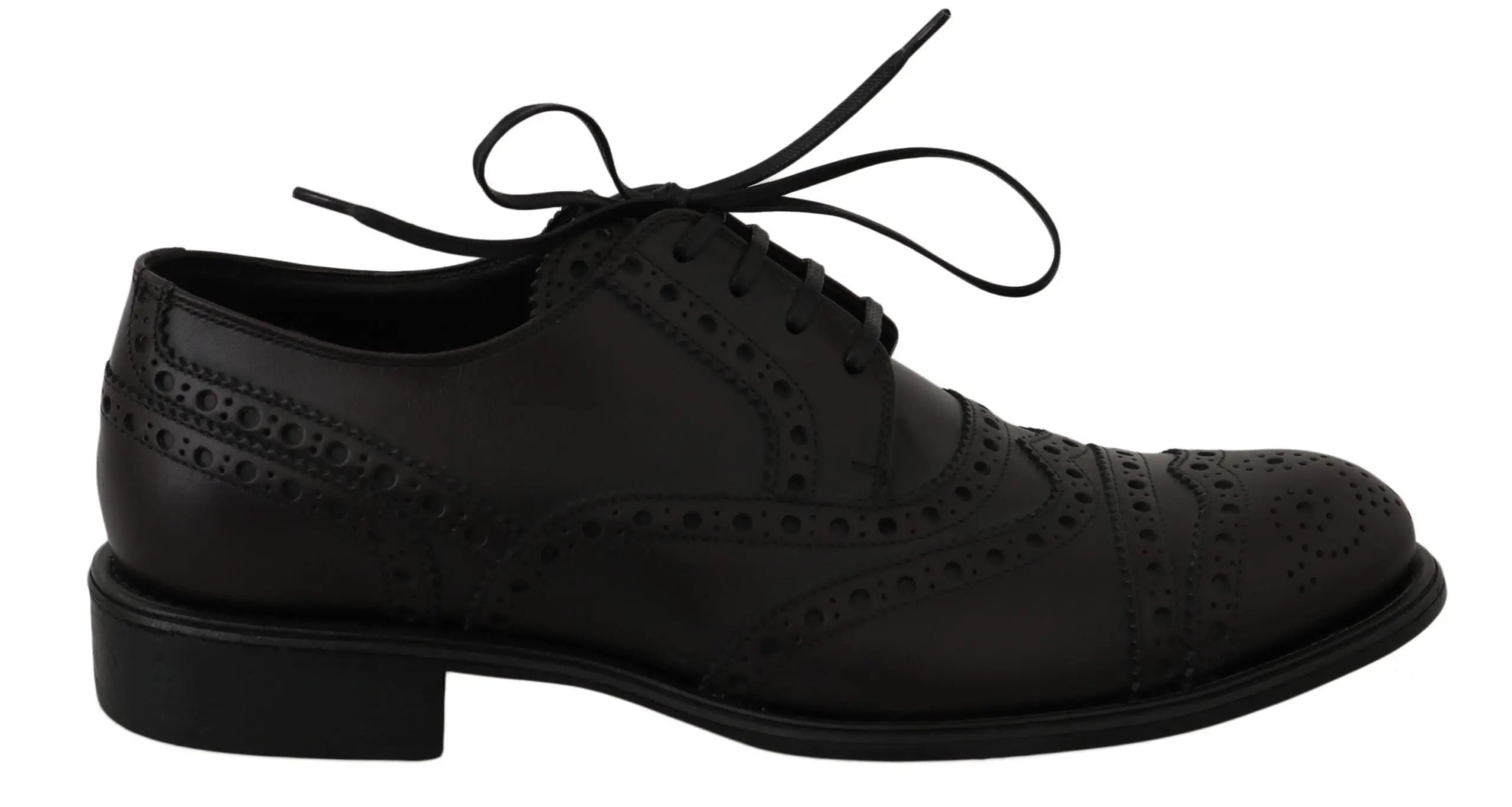 Dolce & Gabbana Black Leather Wingtip Oxford Dress  Shoes - Zeiniez