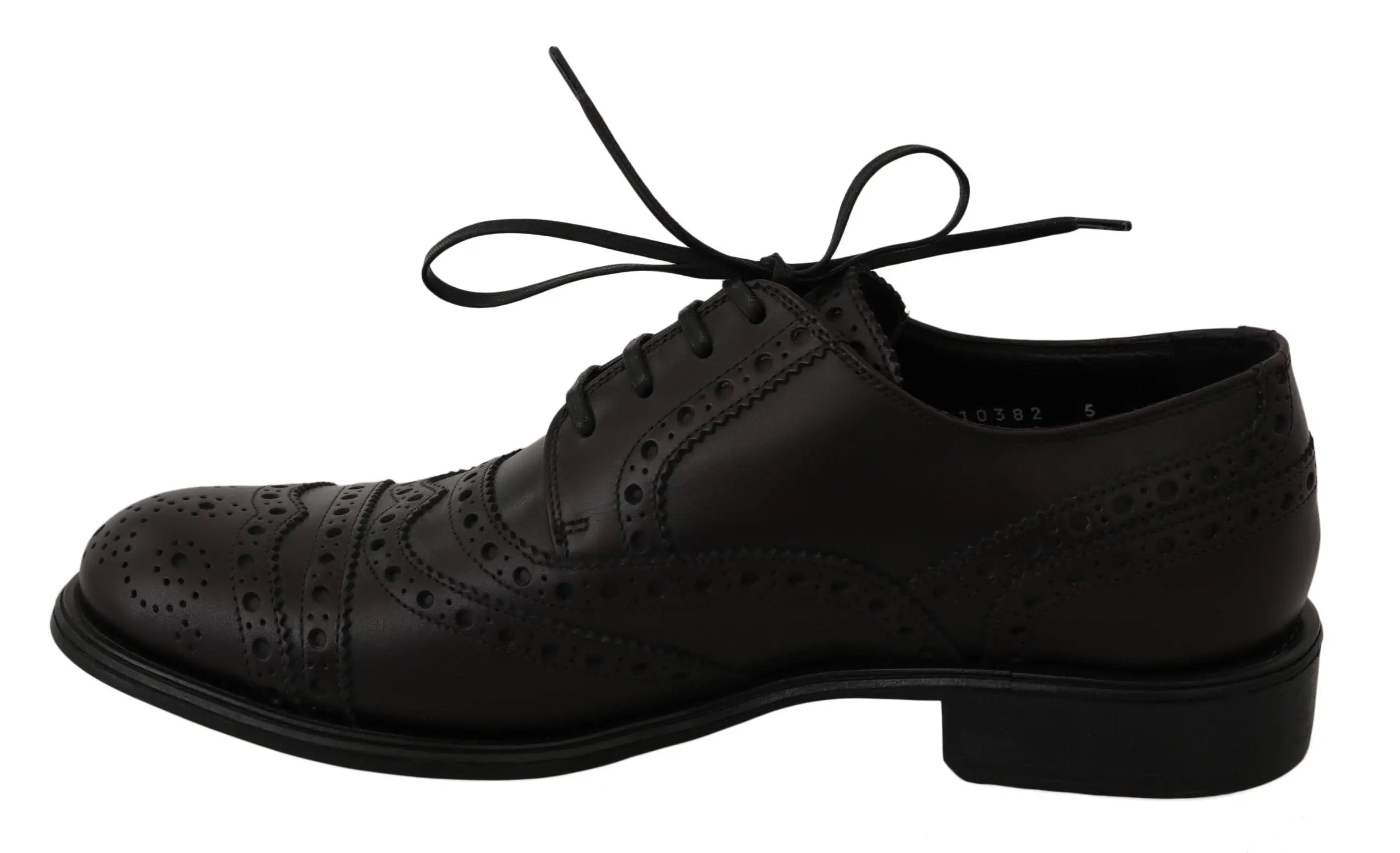 Dolce & Gabbana Black Leather Wingtip Oxford Dress  Shoes - Zeiniez