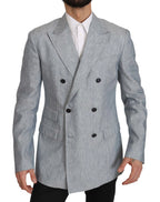 Dolce & Gabbana Blue Flax NAPOLI Jacket Coat Blazer - Zeiniez