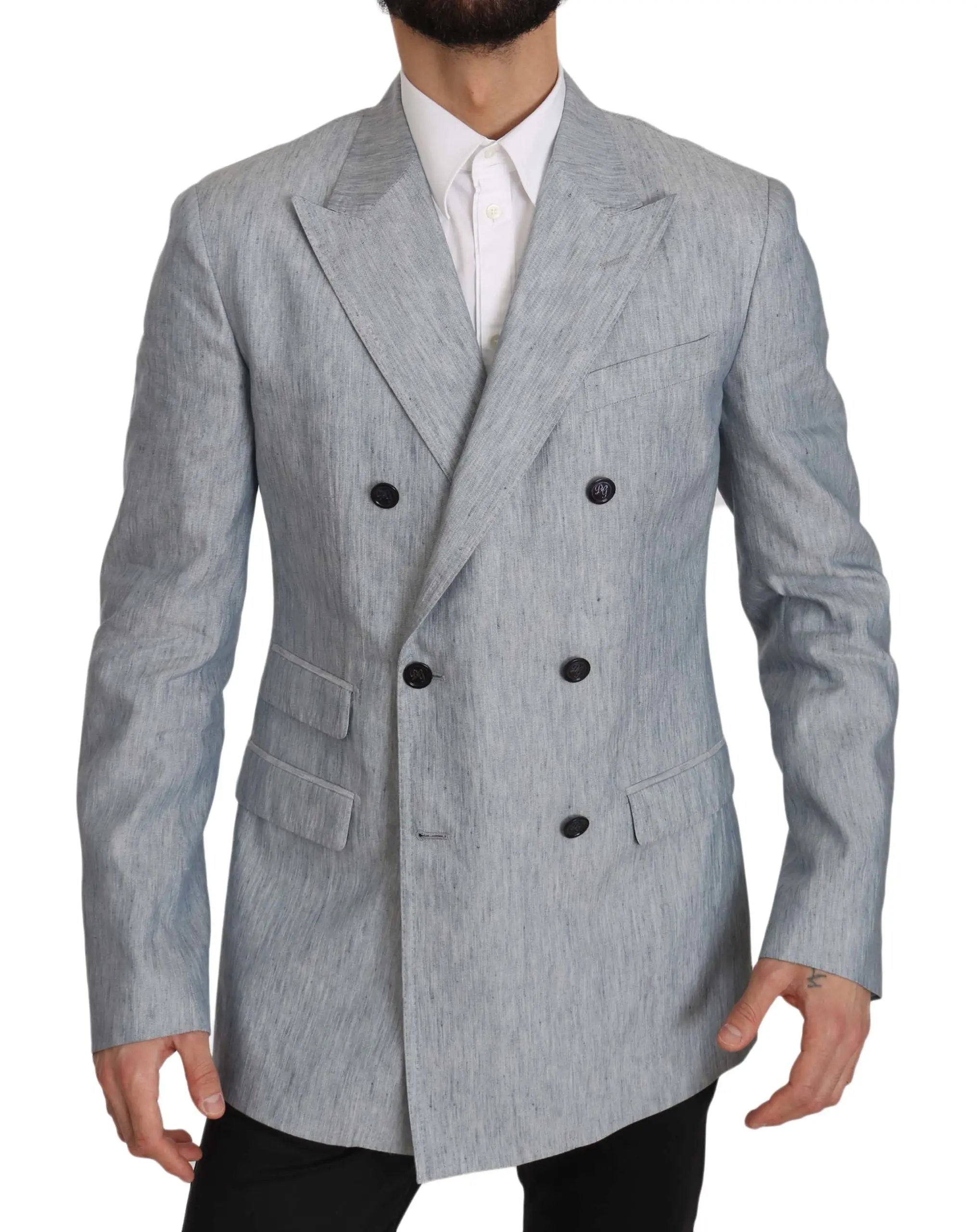 Dolce & Gabbana Blue Flax NAPOLI Jacket Coat Blazer - Zeiniez