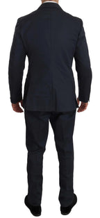 Romeo Gigli Two Piece 3 Button Cotton Blue Solid Suit - Zeiniez