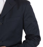 Romeo Gigli Two Piece 3 Button Cotton Blue Solid Suit - Zeiniez