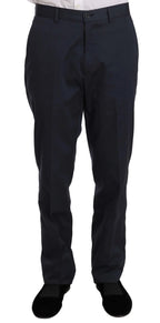 Romeo Gigli Two Piece 3 Button Cotton Blue Solid Suit - Zeiniez