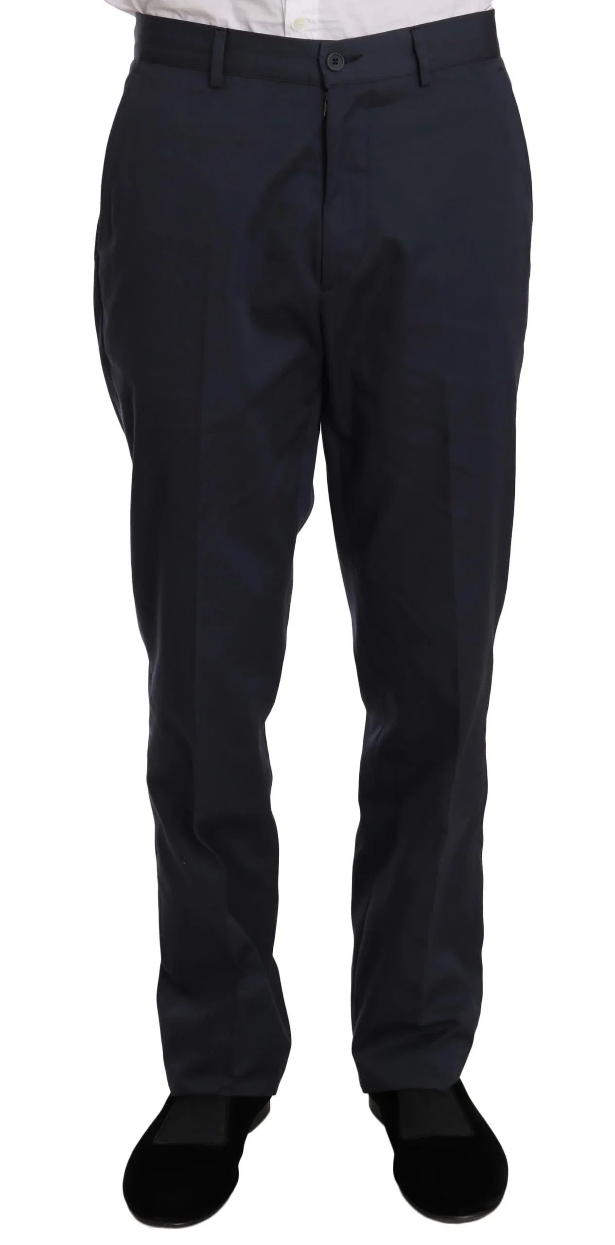 Romeo Gigli Two Piece 3 Button Cotton Blue Solid Suit - Zeiniez