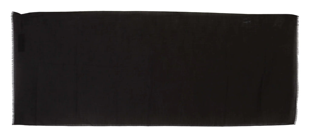 Dolce & Gabbana Dark Gray Virgin Wool Striped Pattern Wrap Scarf - Zeiniez