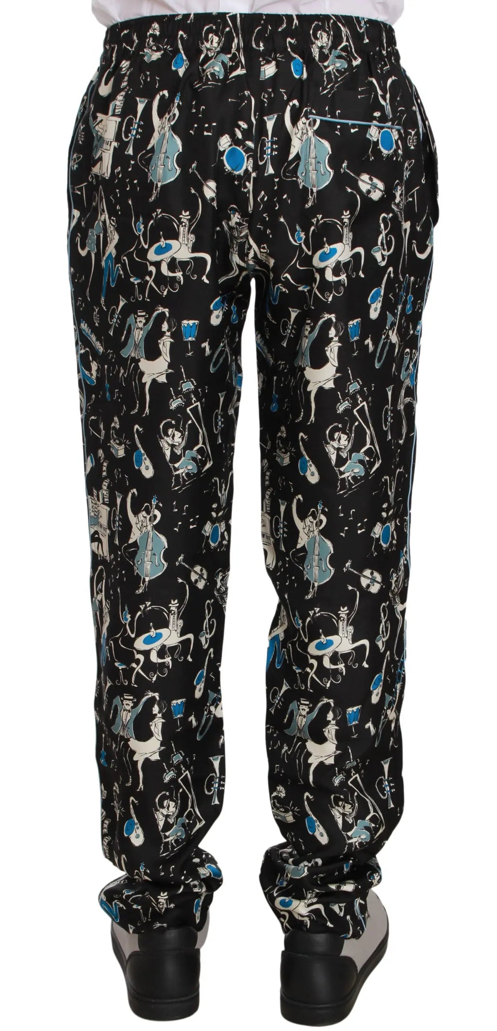 Dolce & Gabbana Black Musical Instrument Sleepwear Pants - Zeiniez