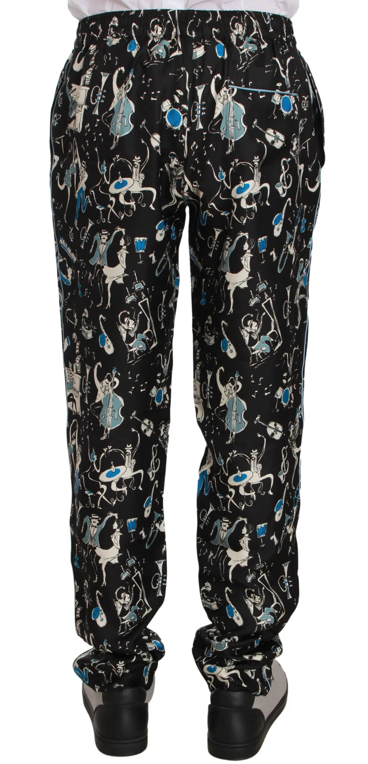 Dolce & Gabbana Black Musical Instrument Sleepwear Pants - Zeiniez