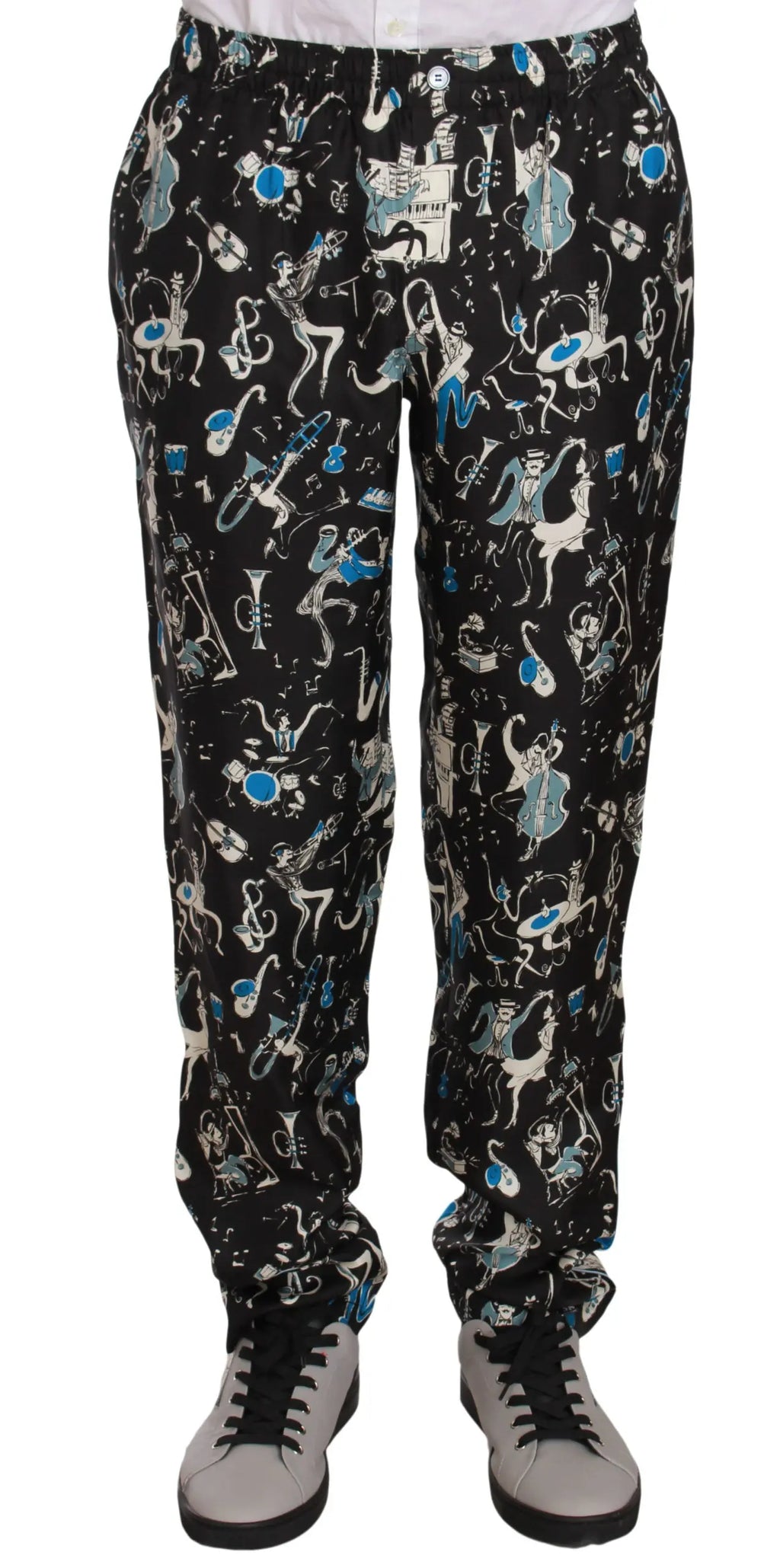 Dolce & Gabbana Black Musical Instrument Sleepwear Pants - Zeiniez