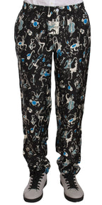 Dolce & Gabbana Black Musical Instrument Sleepwear Pants - Zeiniez