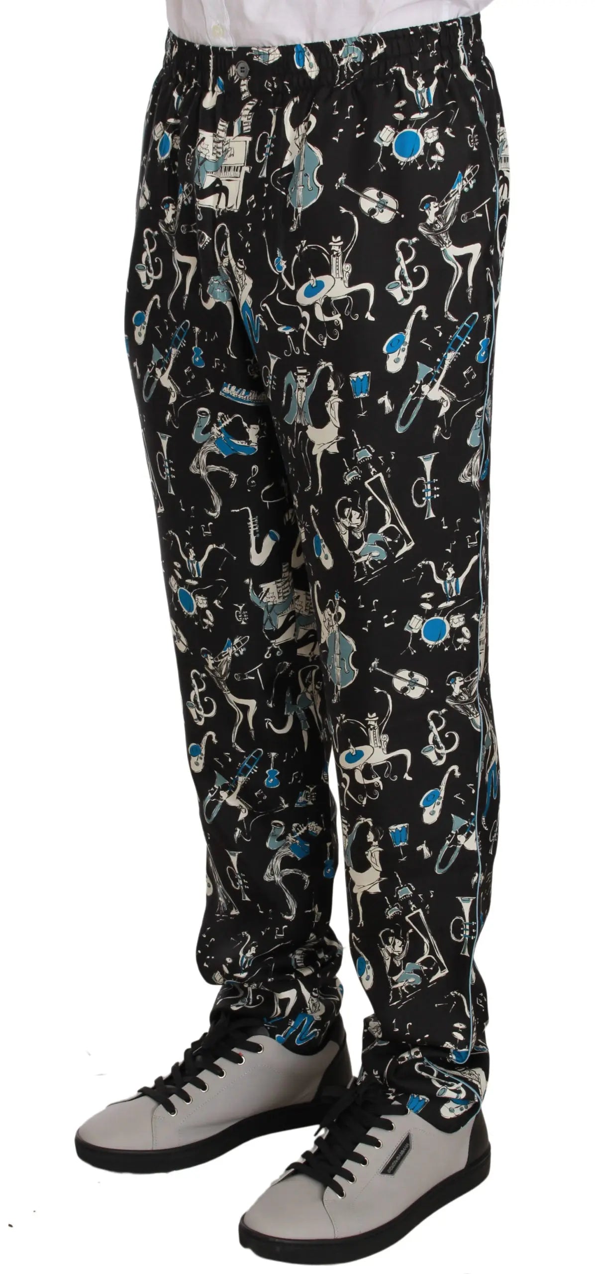 Dolce & Gabbana Black Musical Instrument Sleepwear Pants - Zeiniez