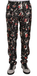 Dolce & Gabbana Red Musical Instrument Print Sleepwear Pants - Zeiniez