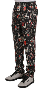 Dolce & Gabbana Red Musical Instrument Print Sleepwear Pants - Zeiniez