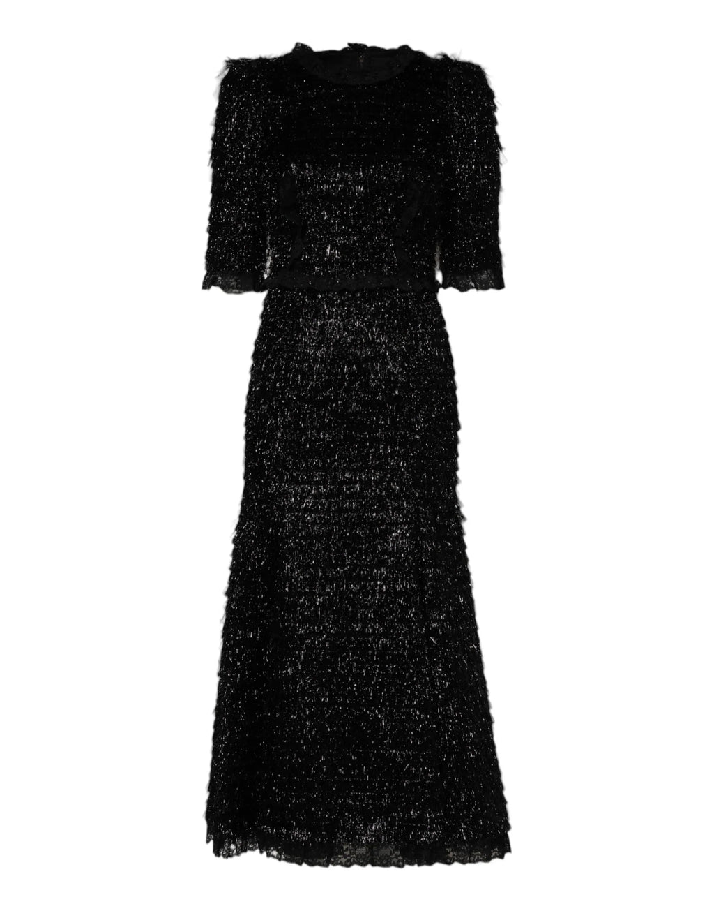 Dolce & Gabbana Metallic Black Polyester A-line Midi Dress - Zeiniez