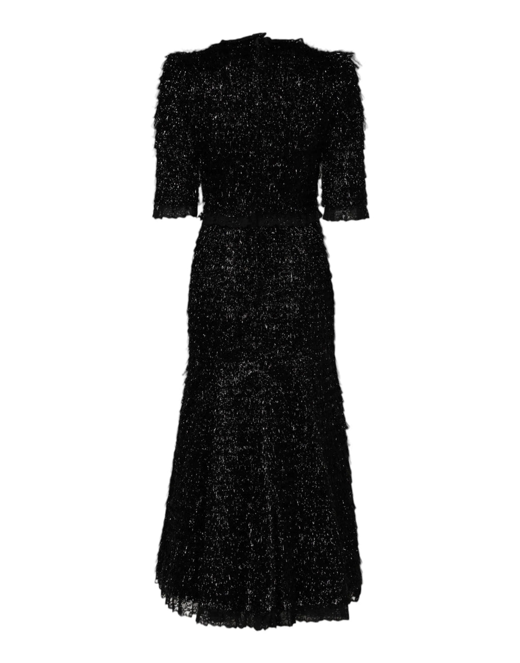 Dolce & Gabbana Metallic Black Polyester A-line Midi Dress - Zeiniez