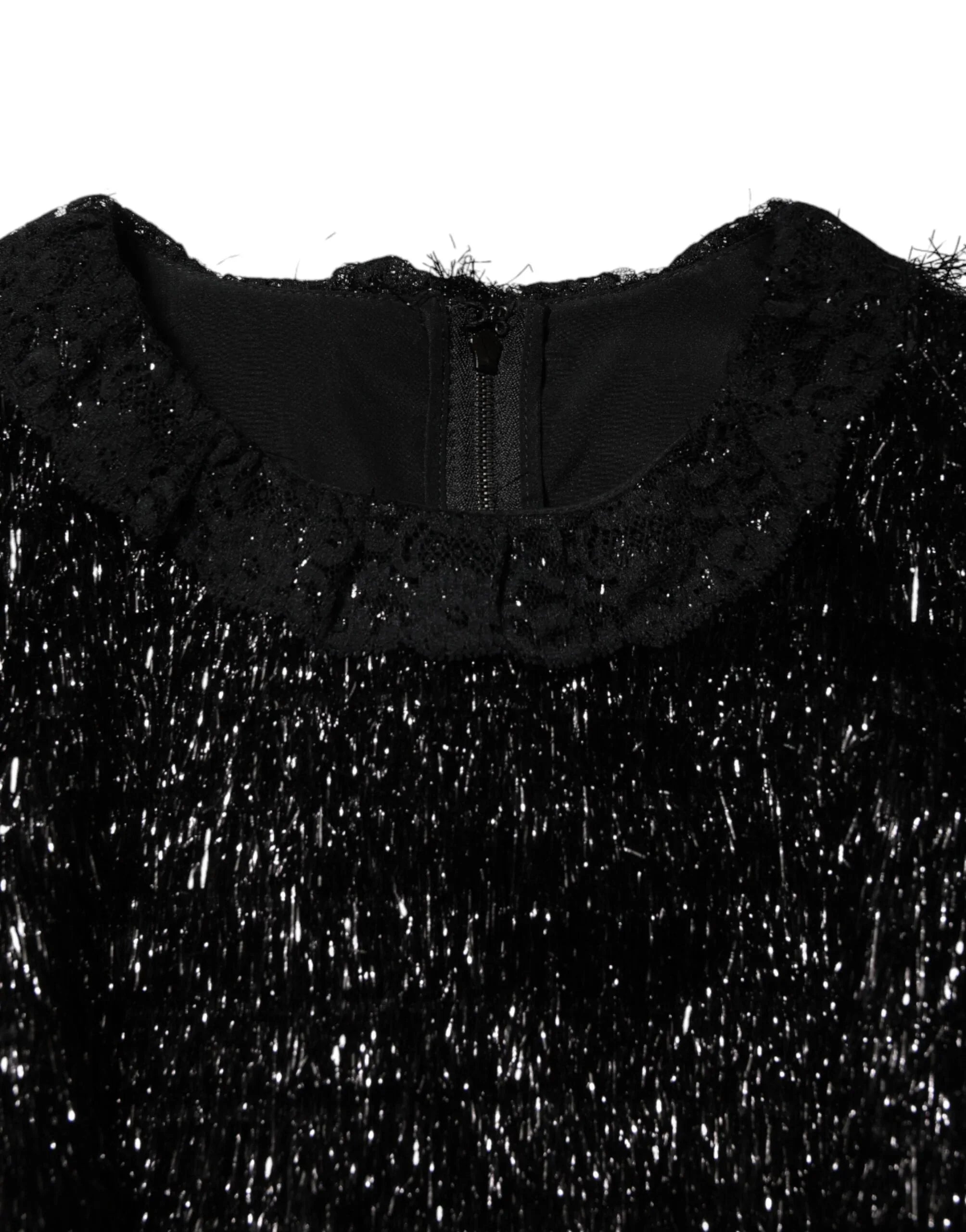 Dolce & Gabbana Metallic Black Polyester A-line Midi Dress - Zeiniez