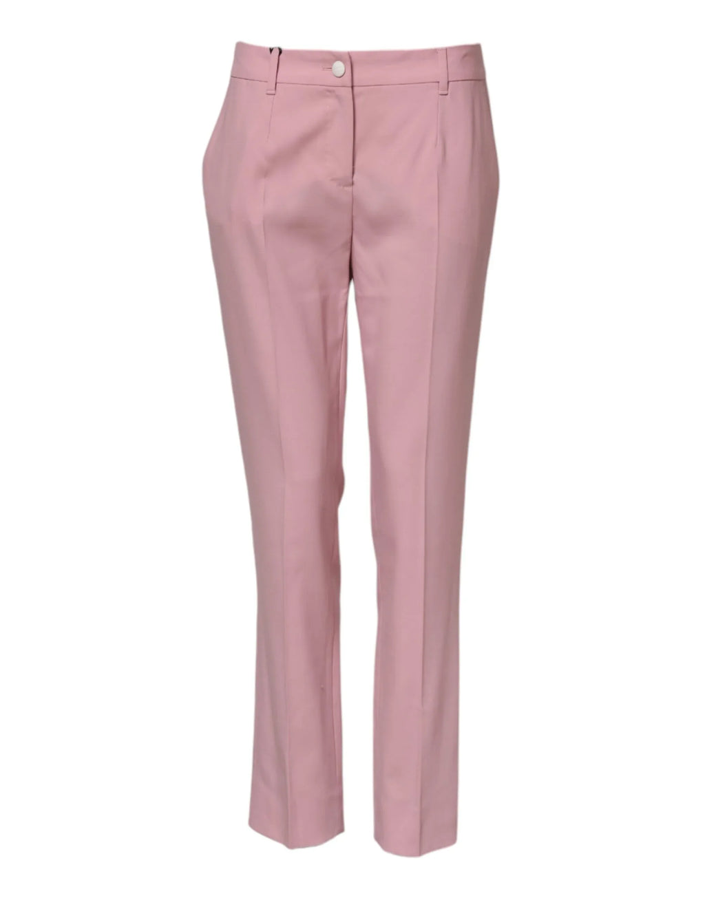 Dolce & Gabbana Pink Wool Mid Waist Tapered Pants - Zeiniez