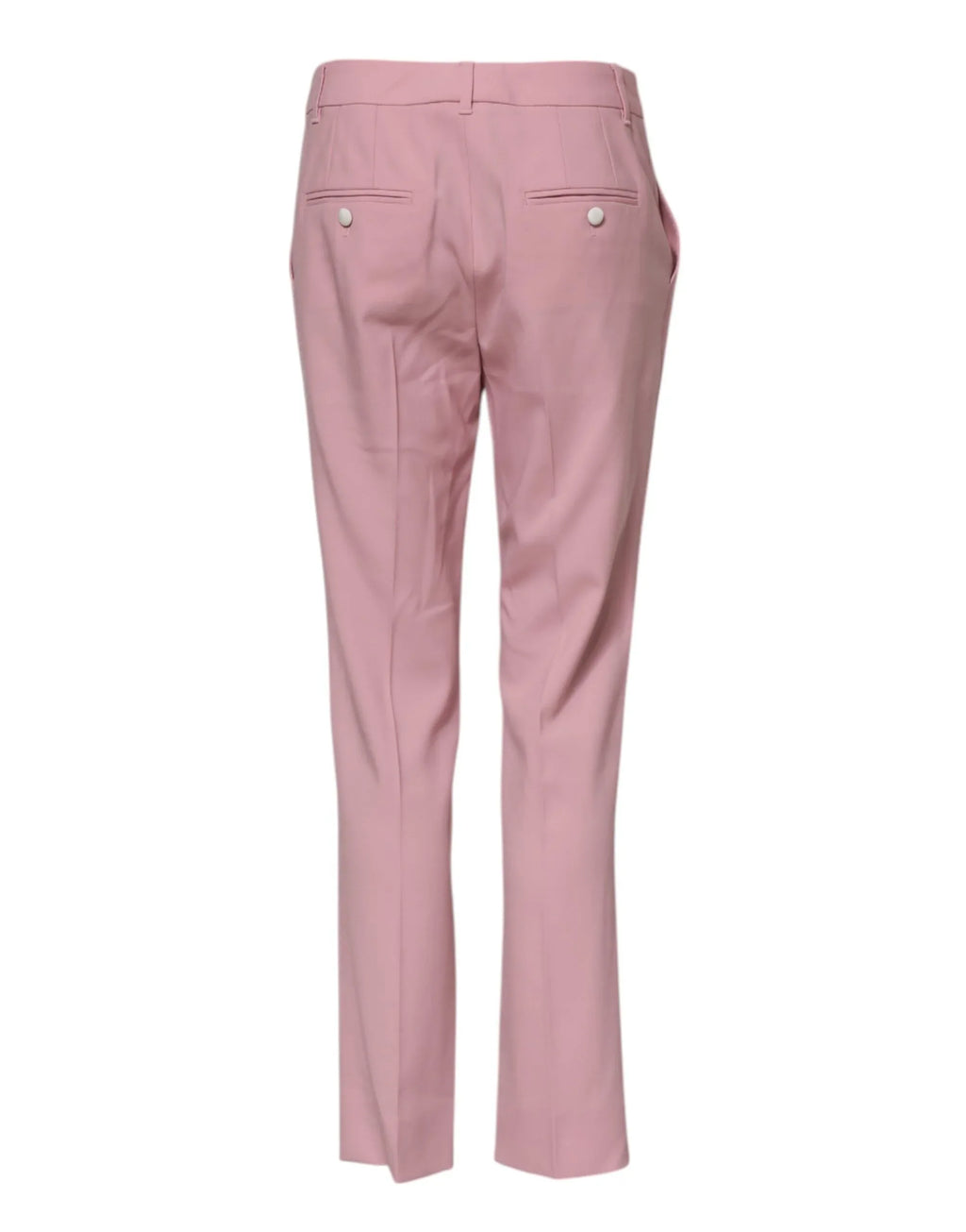 Dolce & Gabbana Pink Wool Mid Waist Tapered Pants - Zeiniez