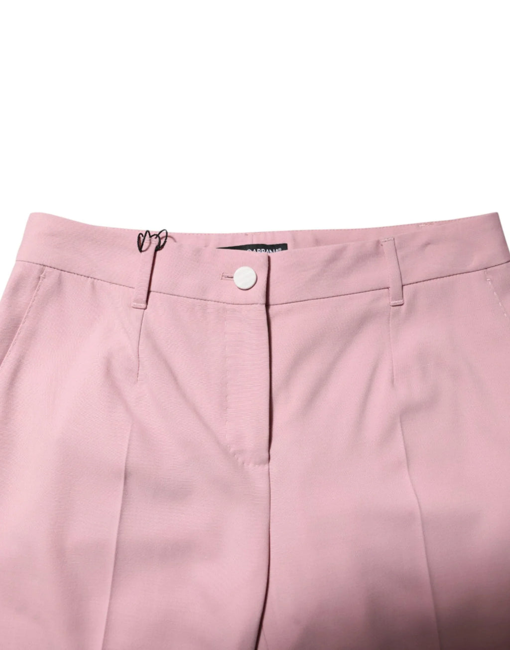 Dolce & Gabbana Pink Wool Mid Waist Tapered Pants - Zeiniez