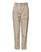 Dolce & Gabbana Beige Cotton High Waisted Pants