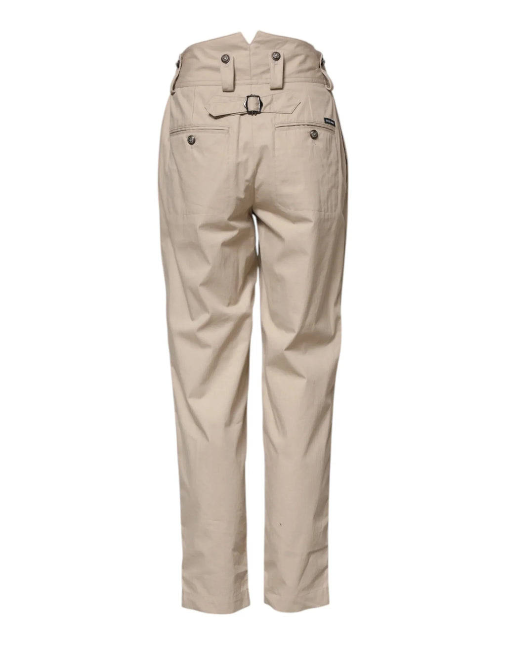 Dolce & Gabbana Beige Cotton High Waisted Pants - Zeiniez