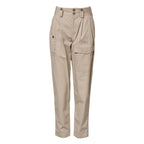 Dolce & Gabbana Beige Cotton High Waisted Pants - Zeiniez