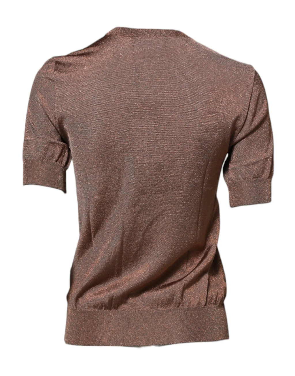 Dolce & Gabbana Brown Lily Embellished Round Neck Blouse Top - Zeiniez