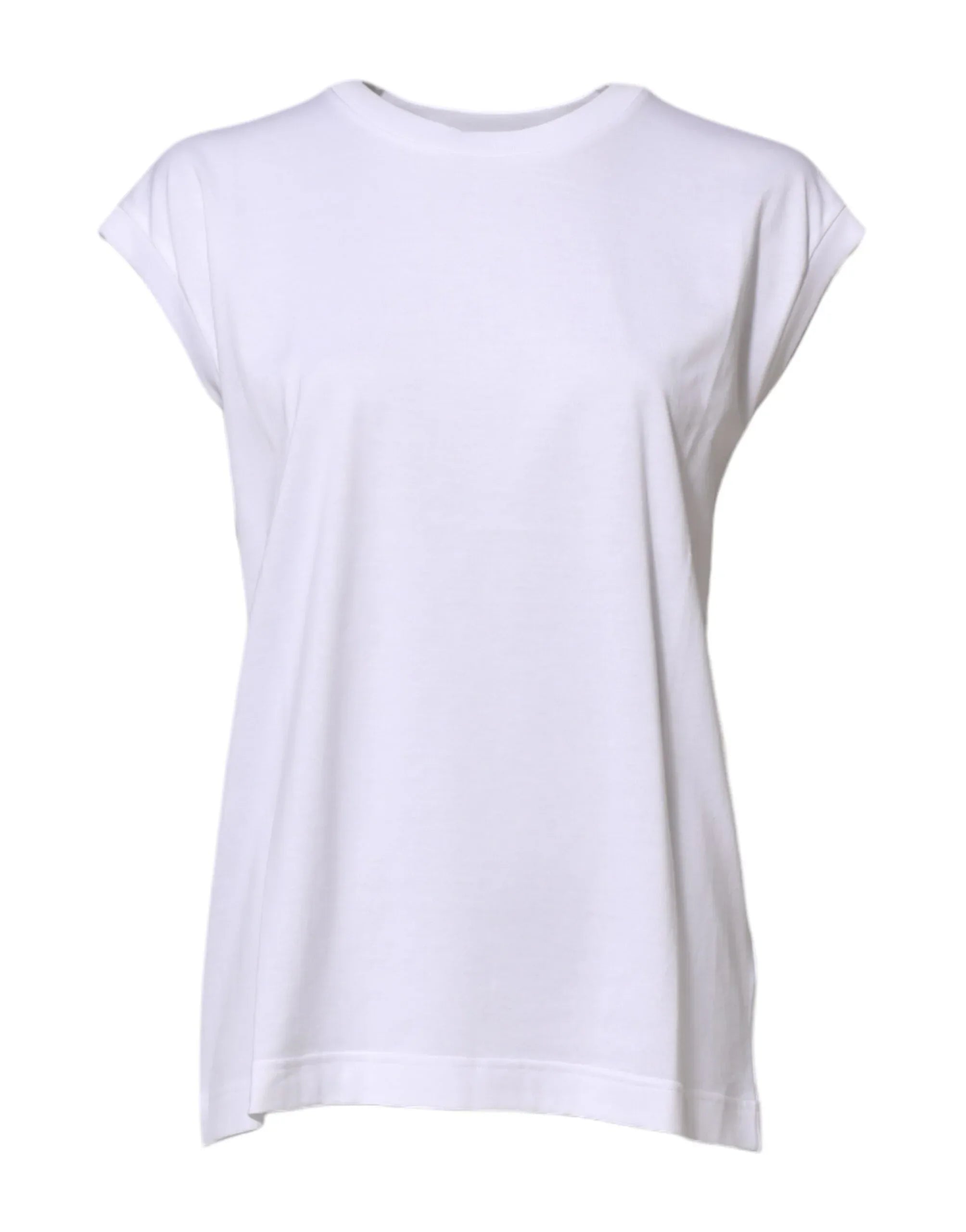 Dolce & Gabbana White Cotton Sleeveless Women Tank T-shirt - Zeiniez