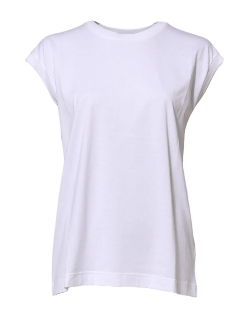 Dolce & Gabbana White Cotton Sleeveless Women Tank T-shirt - Zeiniez