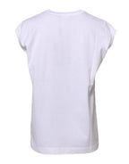 Dolce & Gabbana White Cotton Sleeveless Women Tank T-shirt