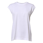Dolce & Gabbana White Cotton Sleeveless Women Tank T-shirt - Zeiniez
