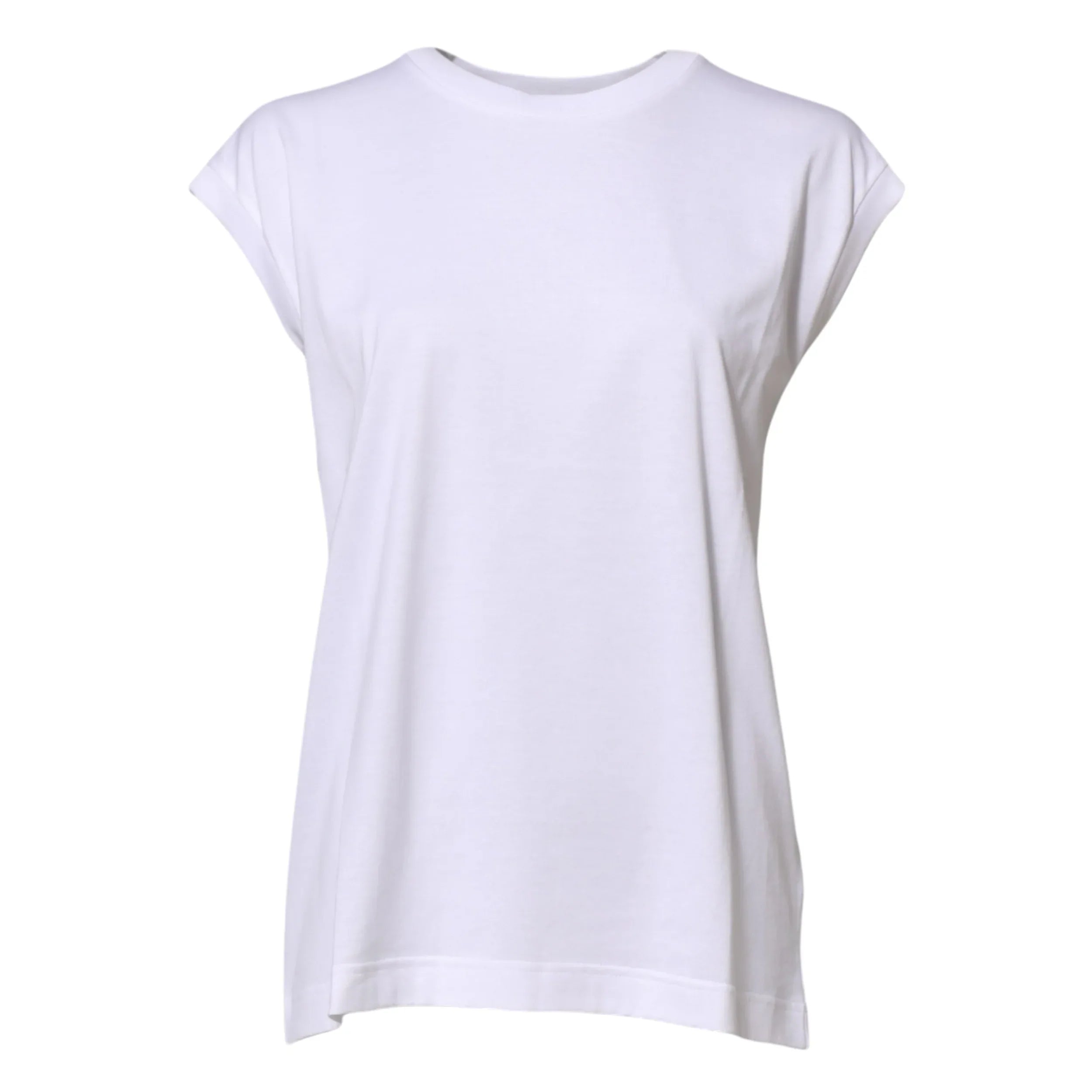 Dolce & Gabbana White Cotton Sleeveless Women Tank T-shirt - Zeiniez