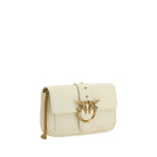 PINKO White Calf Leather Bos Taurus Shoulder Bag - Zeiniez