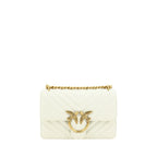 PINKO White Calf Leather Bos Taurus Shoulder Bag - Zeiniez