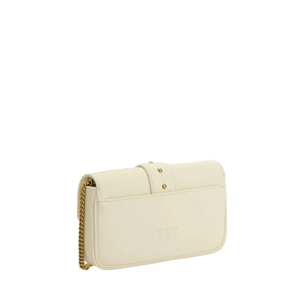 PINKO White Calf Leather Bos Taurus Shoulder Bag - Zeiniez