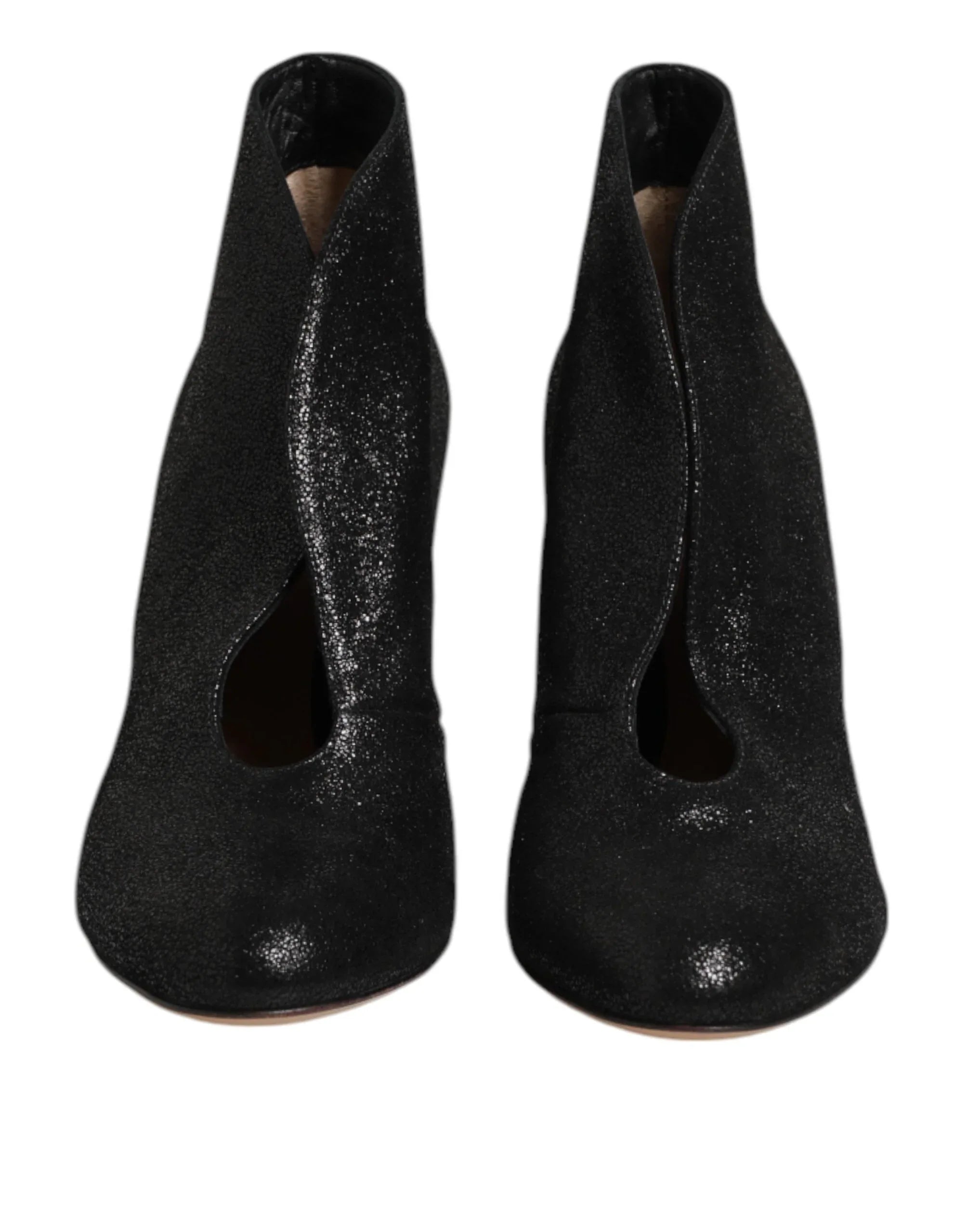 Gianvito Rossi Metallic Black Pump Stiletto Heels Shoes - Zeiniez