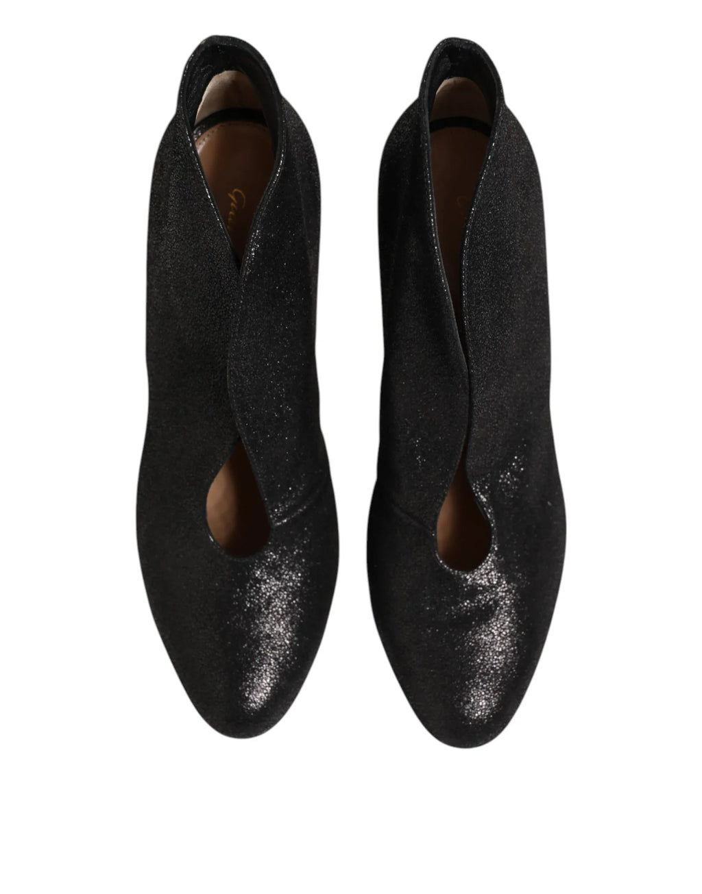 Gianvito Rossi Metallic Black Pump Stiletto Heels Shoes - Zeiniez