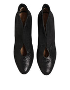 Gianvito Rossi Metallic Black Pump Stiletto Heels Shoes - Zeiniez