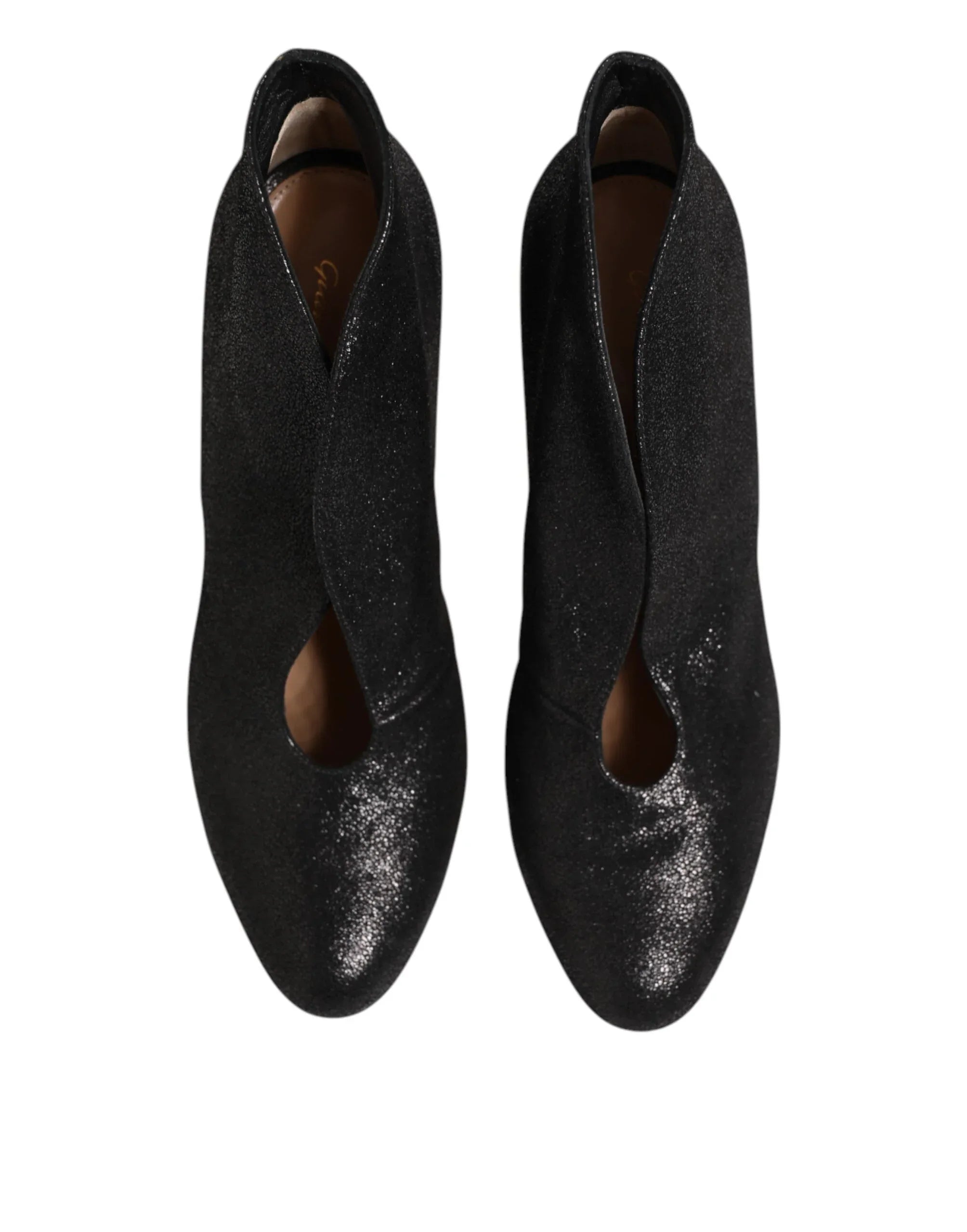 Gianvito Rossi Metallic Black Pump Stiletto Heels Shoes - Zeiniez