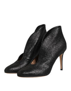 Gianvito Rossi Metallic Black Pump Stiletto Heels Shoes - Zeiniez