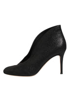Gianvito Rossi Metallic Black Pump Stiletto Heels Shoes - Zeiniez