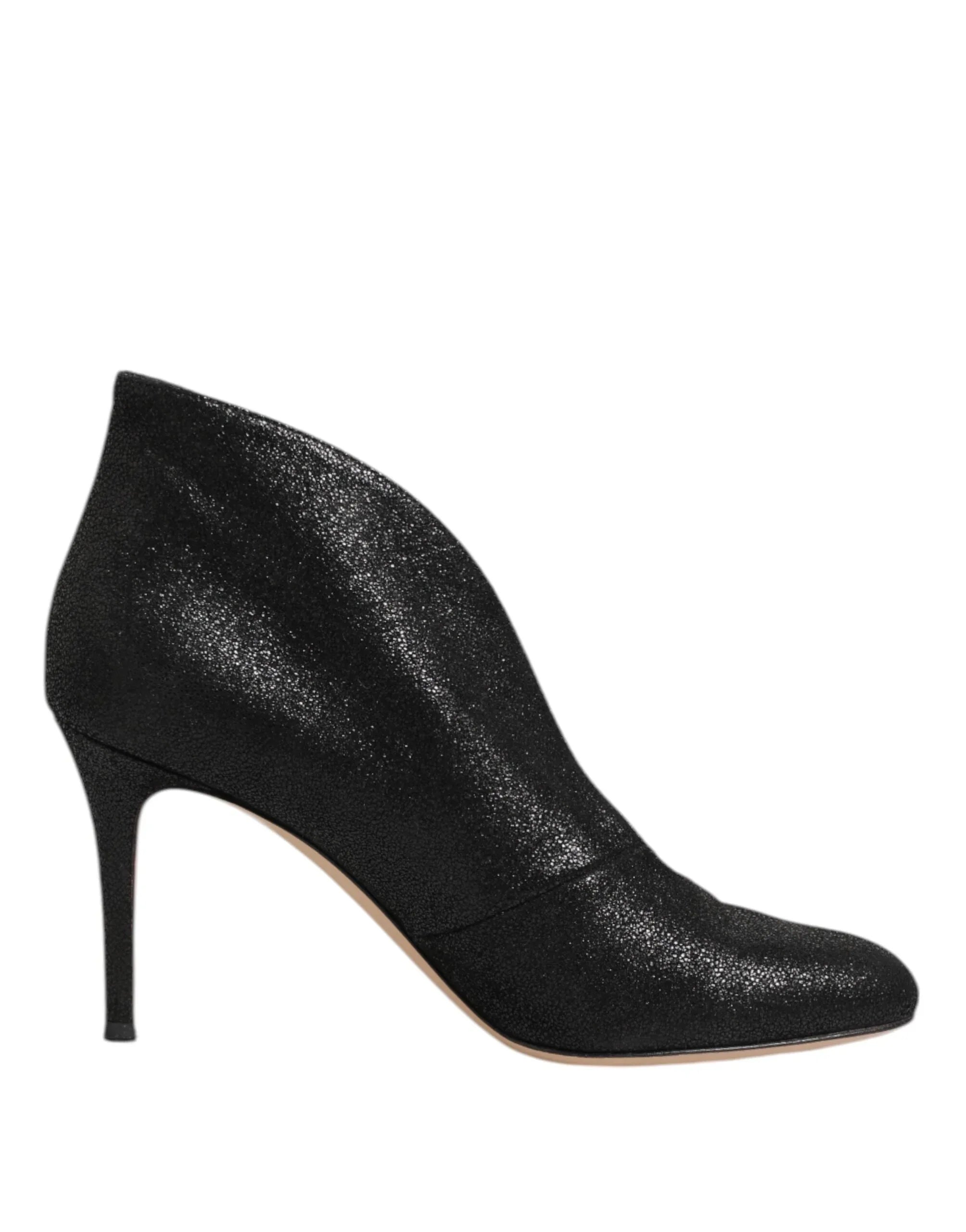Gianvito Rossi Metallic Black Pump Stiletto Heels Shoes - Zeiniez