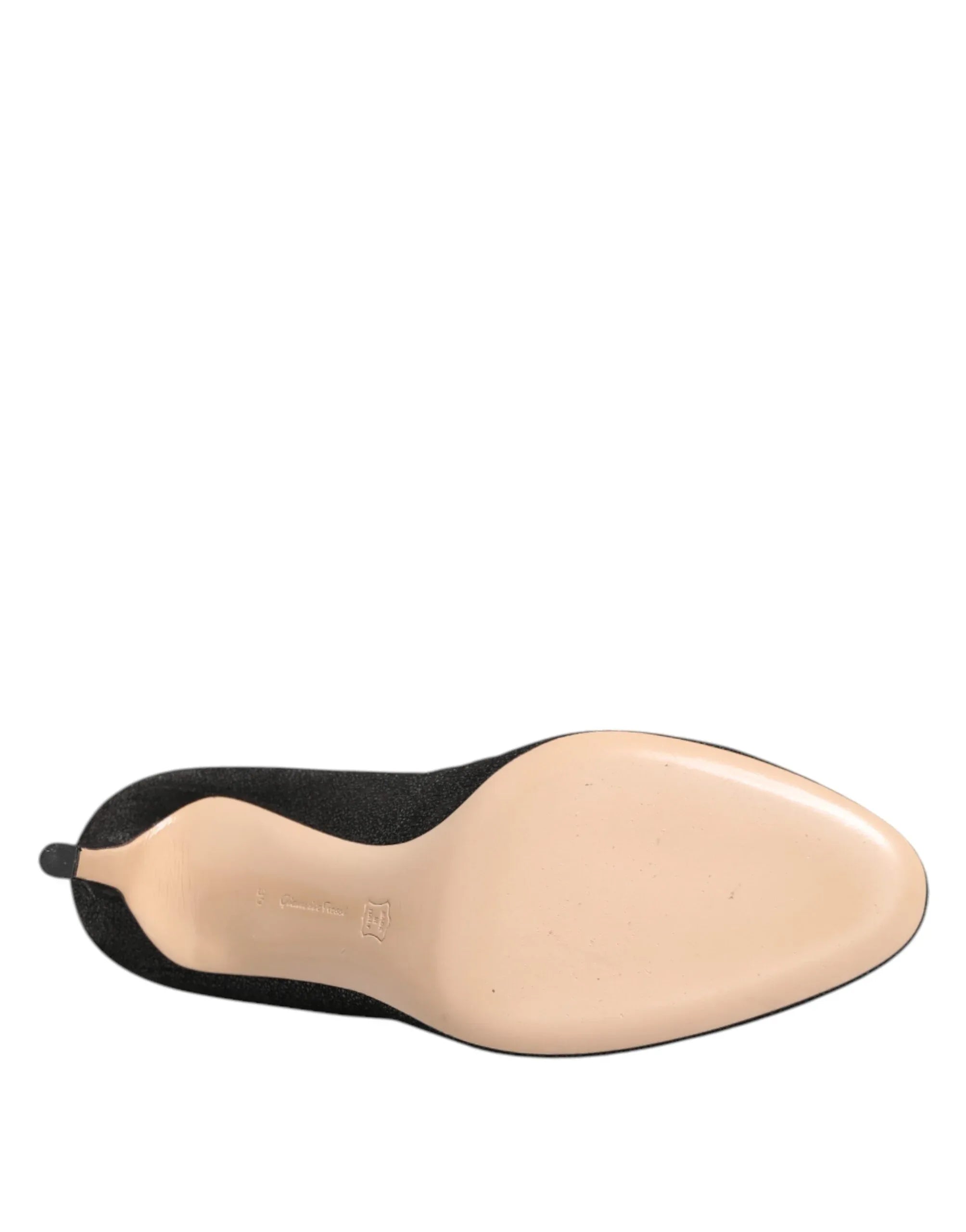 Gianvito Rossi Metallic Black Pump Stiletto Heels Shoes - Zeiniez