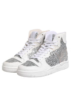 Chiara Ferragni White Silver High Top Women Sneakers Shoes - Zeiniez