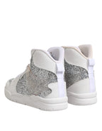 Chiara Ferragni White Silver High Top Women Sneakers Shoes - Zeiniez
