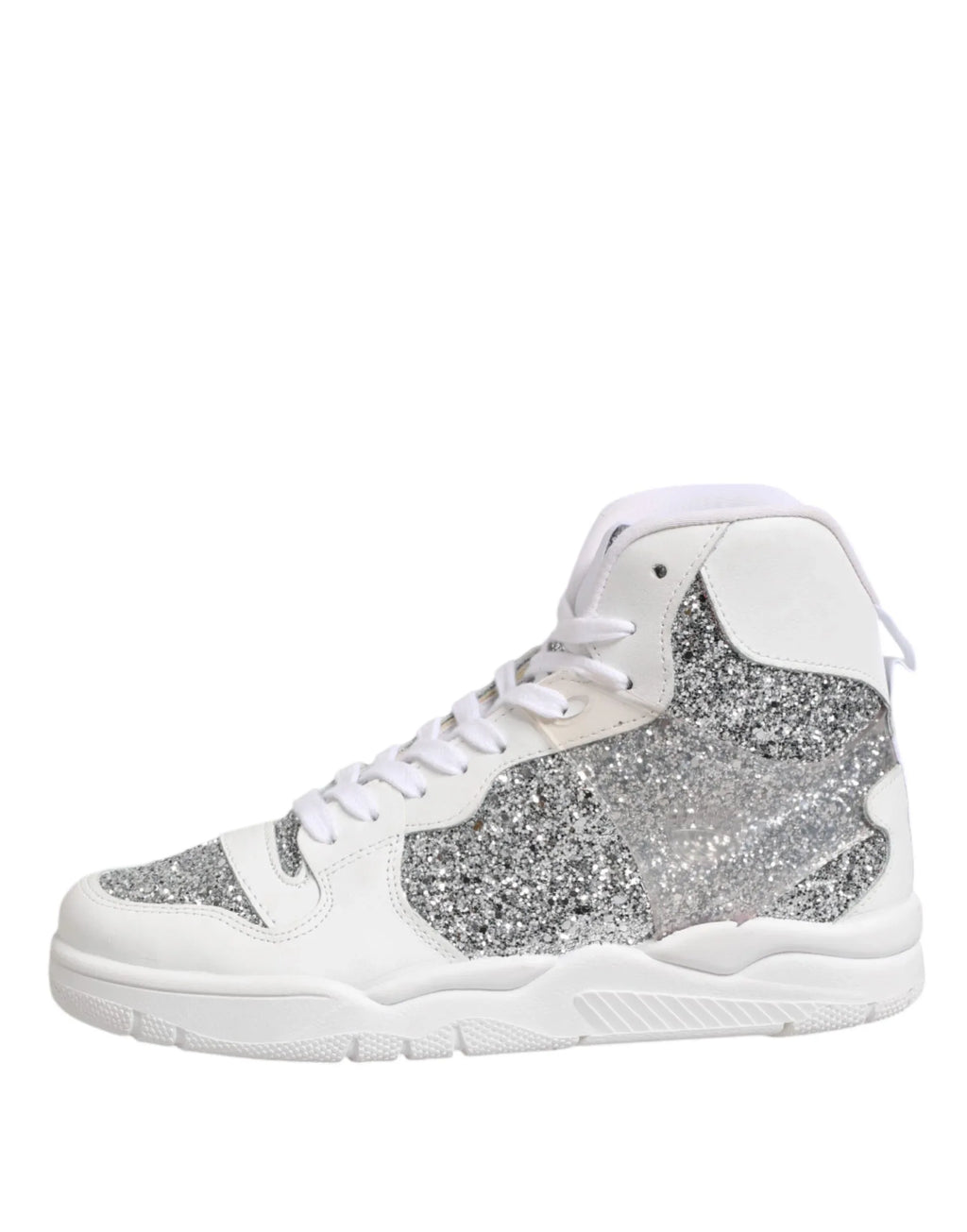 Chiara Ferragni White Silver High Top Women Sneakers Shoes - Zeiniez