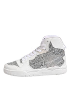 Chiara Ferragni White Silver High Top Women Sneakers Shoes - Zeiniez