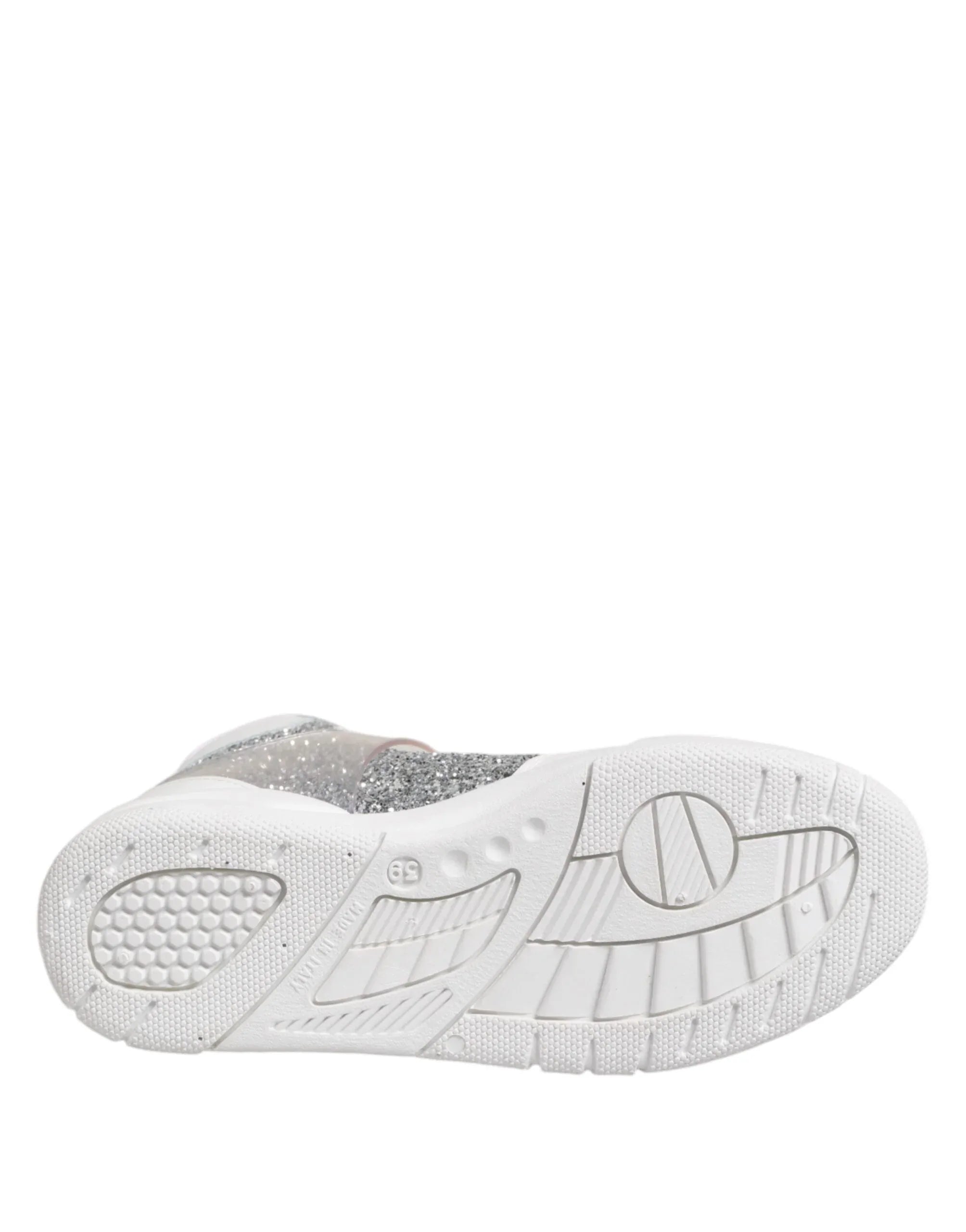 Chiara Ferragni White Silver High Top Women Sneakers Shoes - Zeiniez