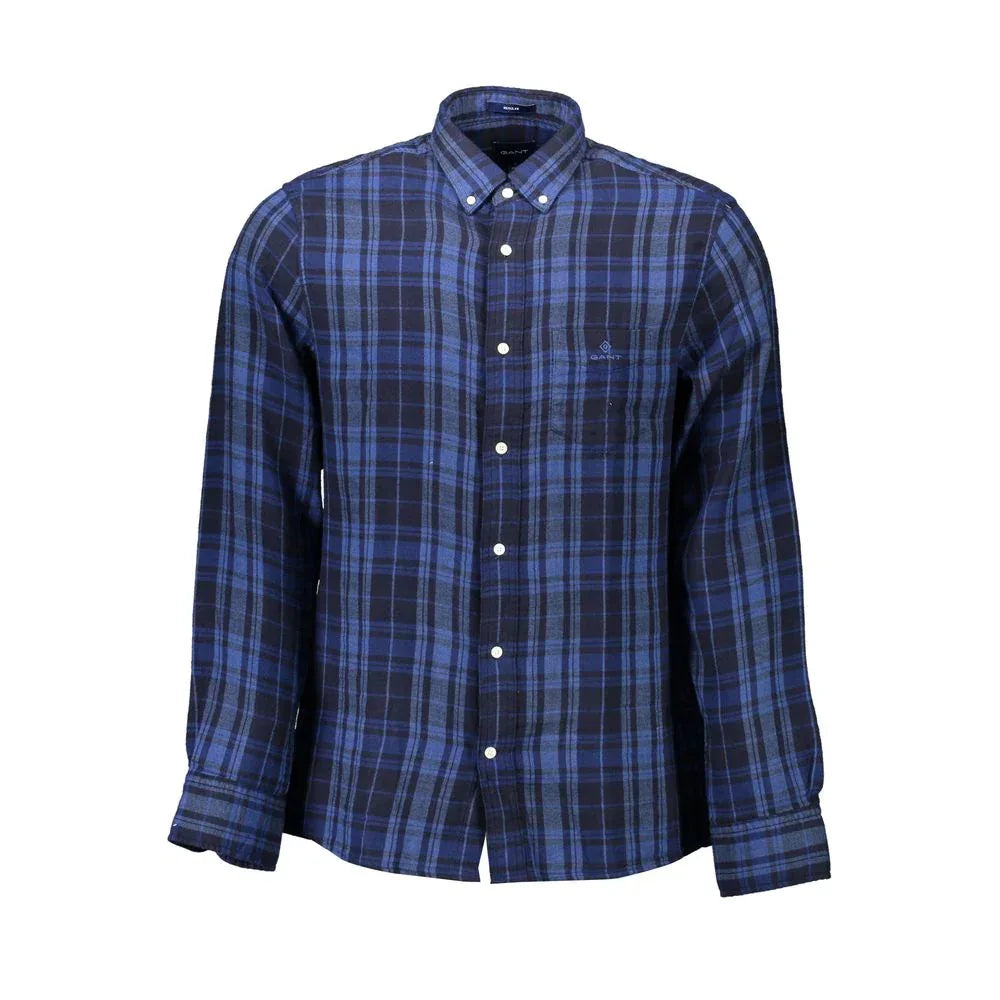 Gant Blu Cotton Men Shirt - Zeiniez