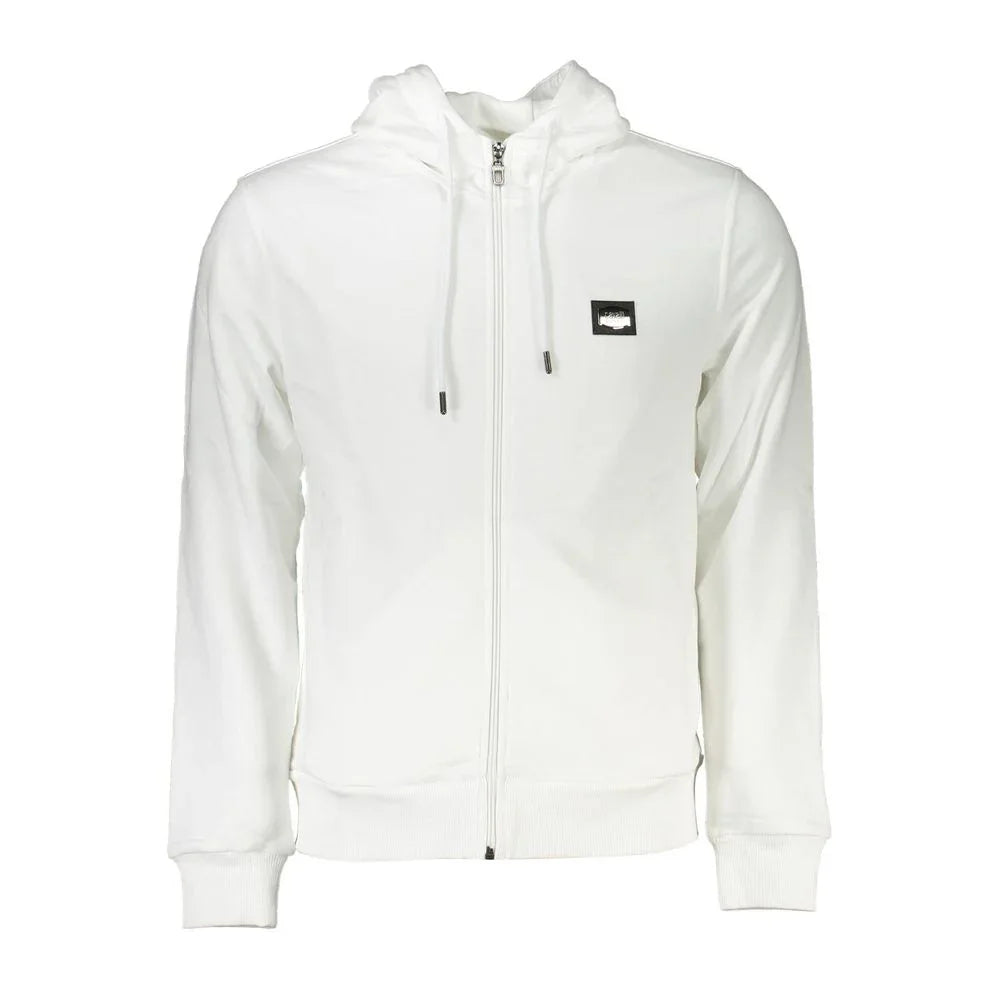 Cavalli Class White Cotton Men's Hooded Sweater - Zeiniez
